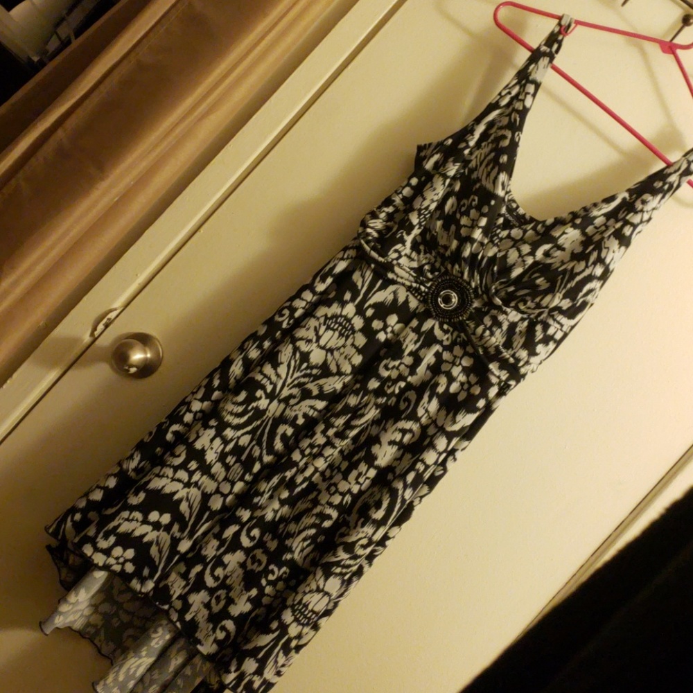 Black and white cocktail dress